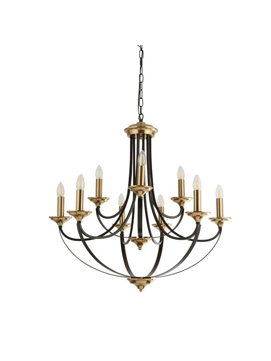 Searchlight Belfry 9Lt Hanglamp Dark Brons & Bruin Metaal