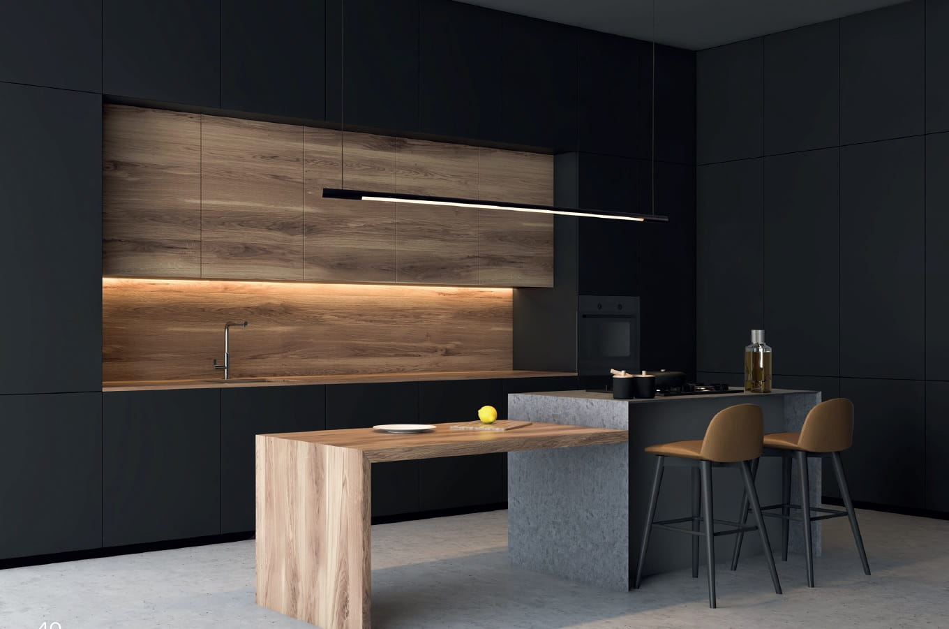 Maxlight P0358D Hanglamp Organic Horizon 150Cm Zwart Dimbaar