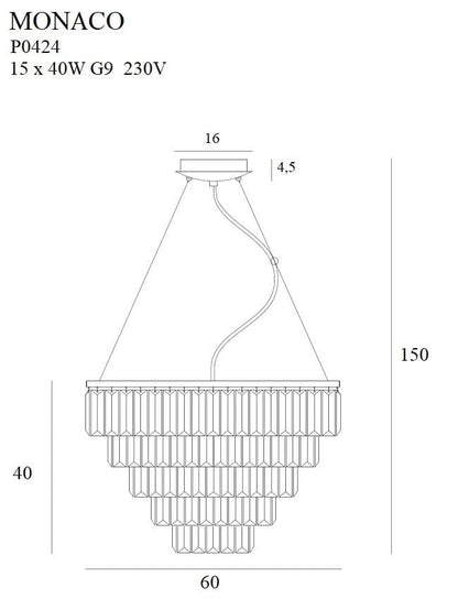 Maxlight P0424 Hanglamp Monaco Goud Ø 60 Cm