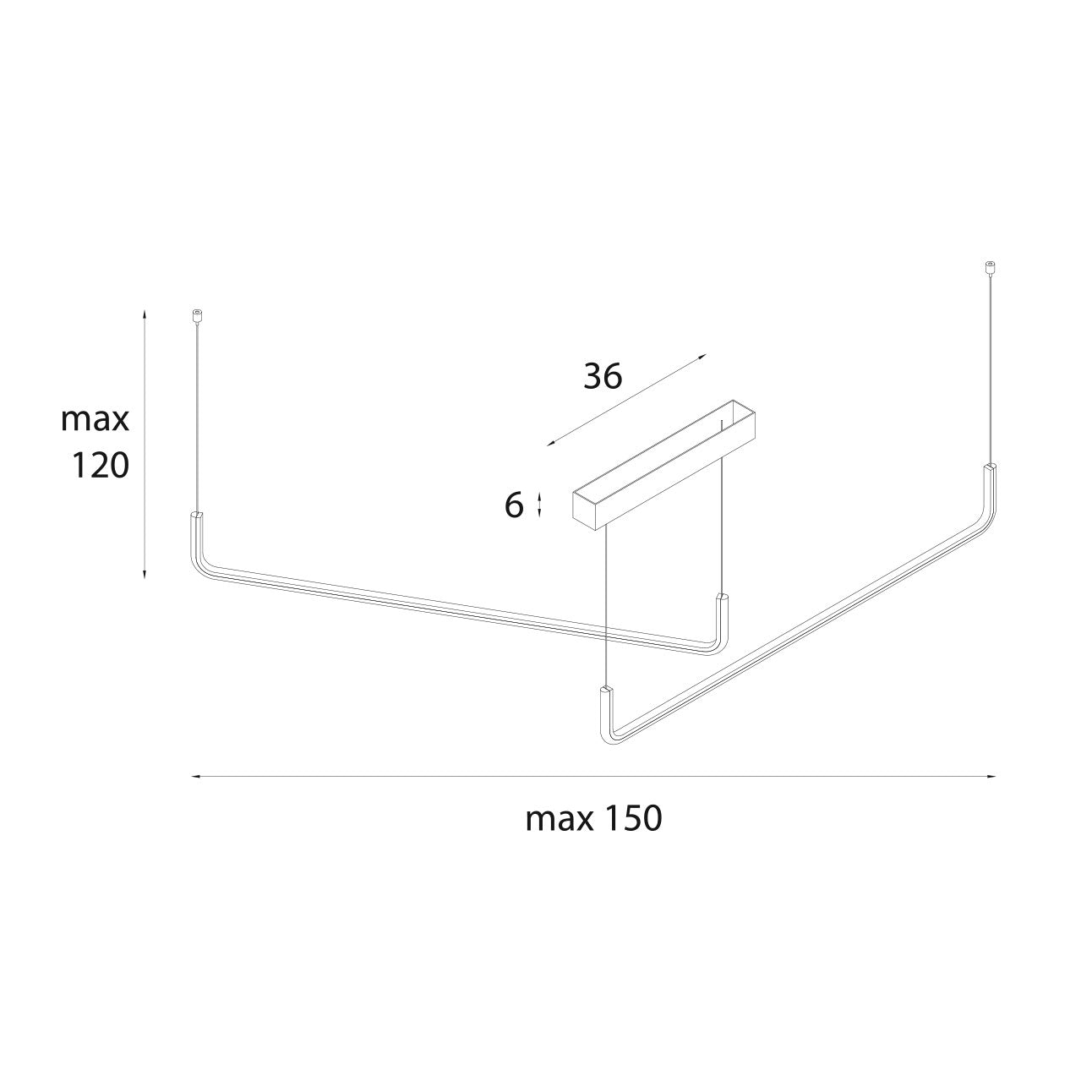 Maxlight P0645 Hanglamp Urus 30W