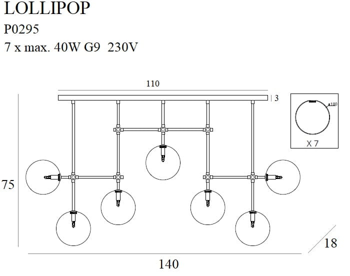 Maxlight P0295 Hanglamp Lollipop