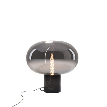 Maxlight T0057 Tafellamp Moonstone Smoke Glas + Zwart Marmer