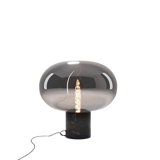 Maxlight T0057 Tafellamp Moonstone Smoke Glas + Zwart Marmer