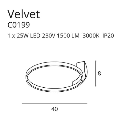 Maxlight C0199 Plafondlamp Velvet 25W  Ø: 40 Cm