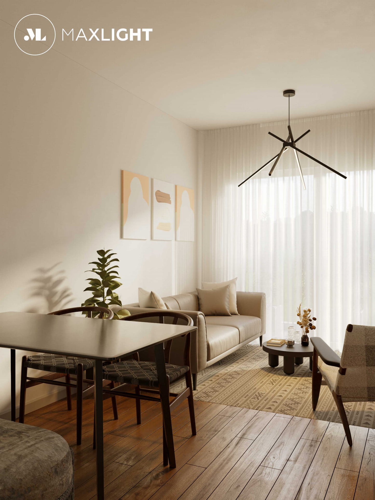Maxlight P0412 Hanglamp Spider Zwart