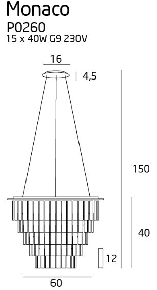 Maxlight P0260 Hanglamp Monaco Ø 60 Cm