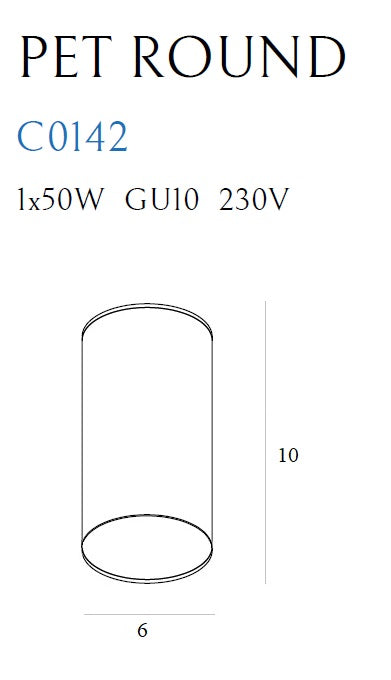 Maxlight C0142 Opbouwspot Pet Rond Zwart