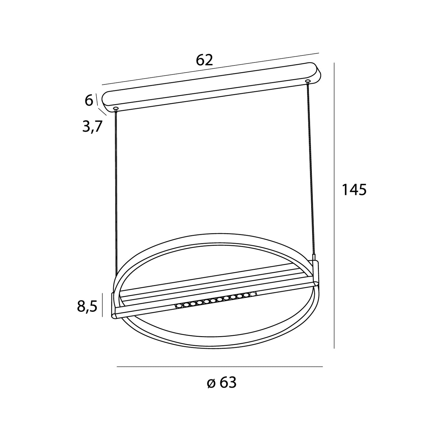 Maxlight P0552 Hanglamp Singapur Rond