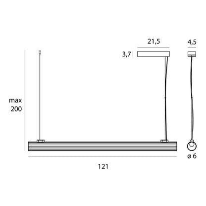 Maxlight P0622 Hanglamp Fayette 121Cm 20W  3000K Goud Ip44