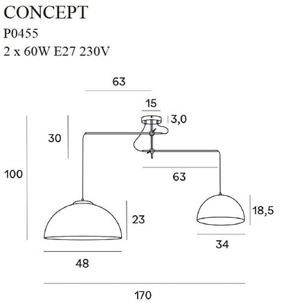 Maxlight P0455 Hanglamp Concept Zwart
