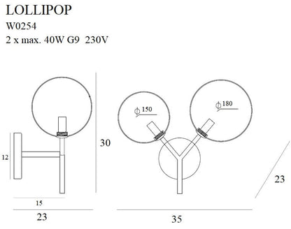 Maxlight W0254 Wandlamp Lollipop