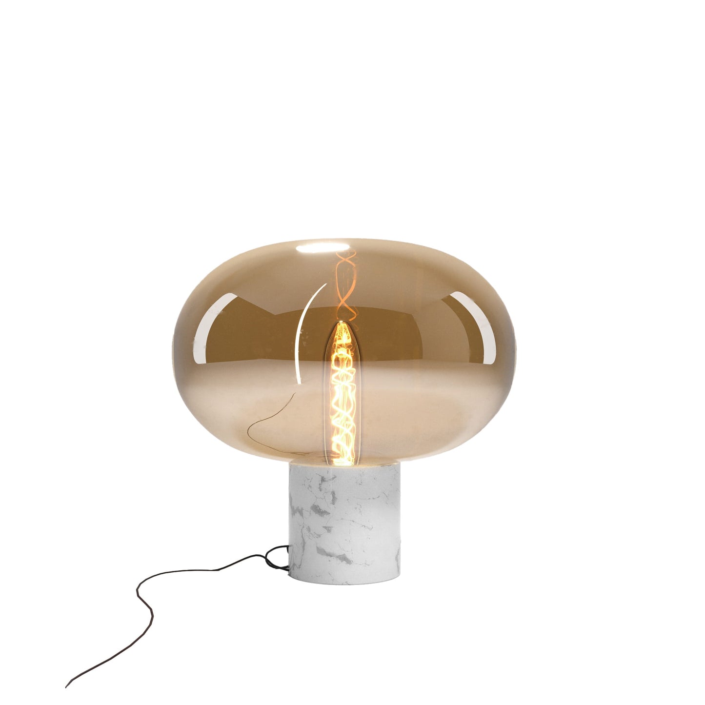 Maxlight T0056 Tafellamp Moonstone Amber Glas + Wit Marmer