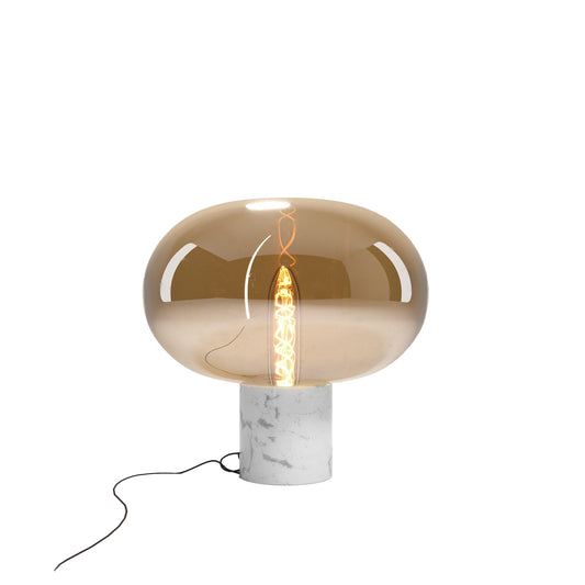 Maxlight T0056 Tafellamp Moonstone Amber Glas + Wit Marmer