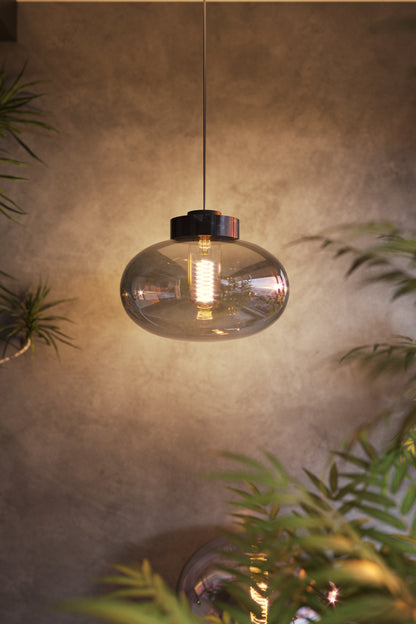 Maxlight P0515 Hanglamp Moonstone Smoke Glas+Zwart Marmer