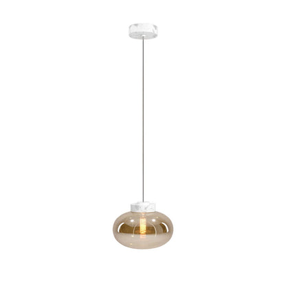 Maxlight P0518 Hanglamp Moonstone Amber Glas+Wit Marmer