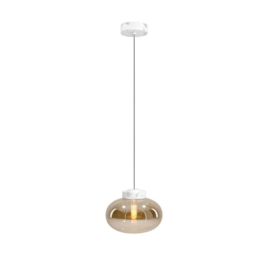 Maxlight P0518 Hanglamp Moonstone Amber Glas+Wit Marmer