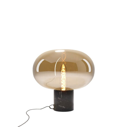 Maxlight T0058 Tafellamp Moonstone Amber Glas + Zwart Marmer
