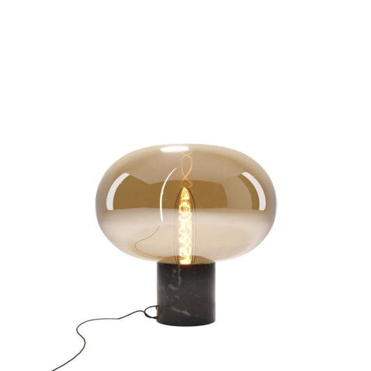 Maxlight T0058 Tafellamp Moonstone Amber Glas + Zwart Marmer