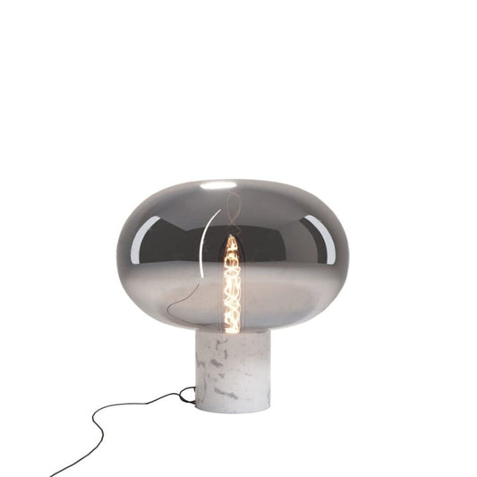Maxlight T0055 Tafellamp Moonstone Smoke Glas + Wit Marmer