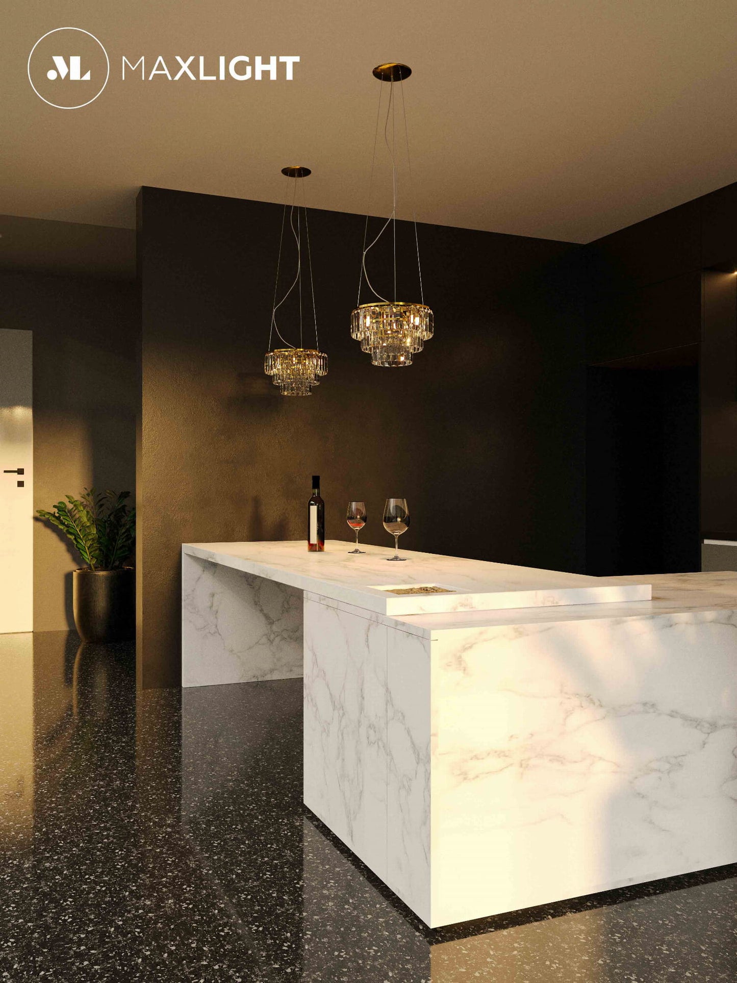 Maxlight P0423 Hanglamp Monaco Goud Ø 42 Cm