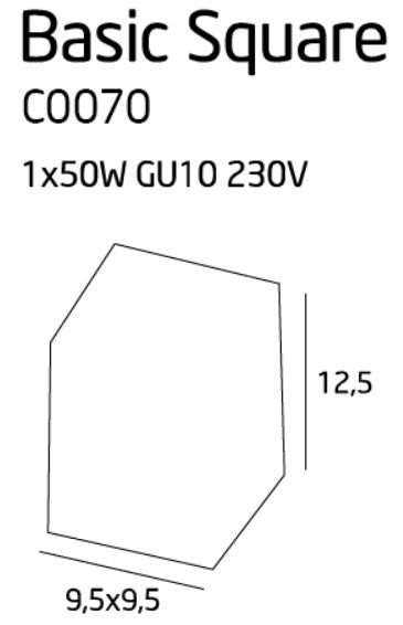 Maxlight C0070 Plafondlamp Basic Vierkant Wit