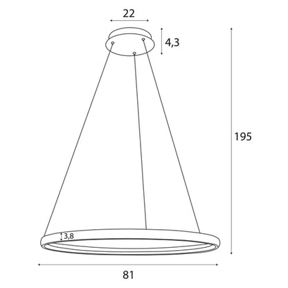 Maxlight P0557 Hanglamp Qled Afstandsbediening