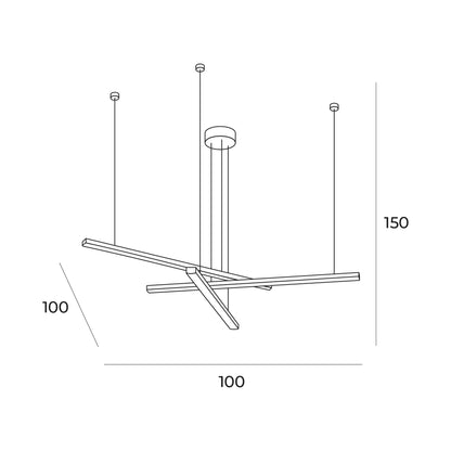 Maxlight P0474D Hanglamp Trio 3 Geborsteld Goud