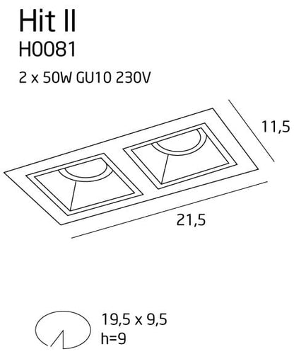 Maxlight H0091 Recessed Lamp Hit 2 Zwart