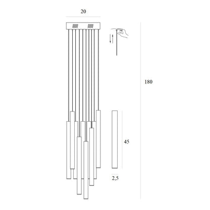 Maxlight  P0524D Hanglamp Organic 10X Geborsteld Goud Klein Dimbaar