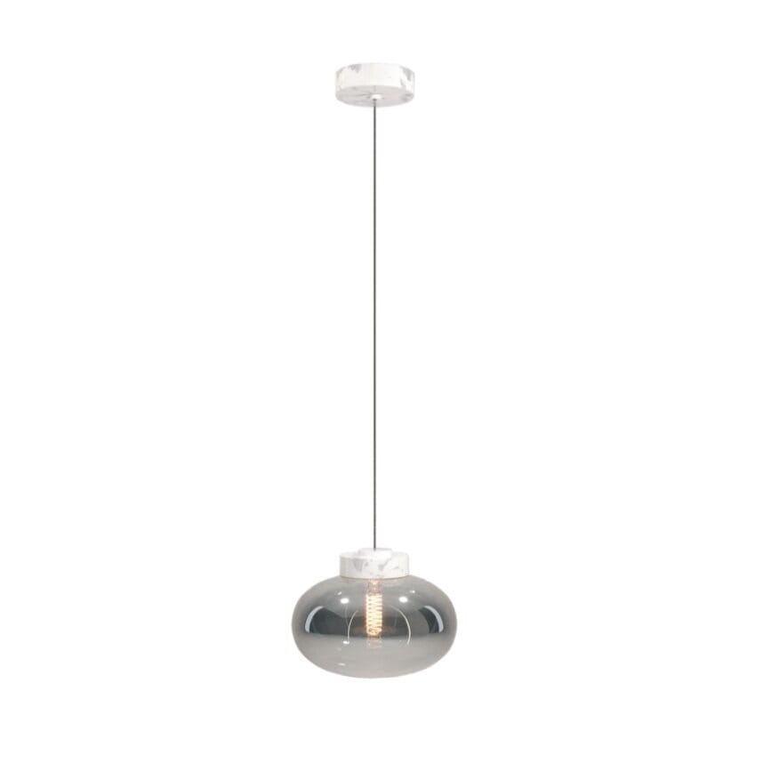 Maxlight P0517 Hanglamp Moonstone Smoke Glas+Wit Marmer