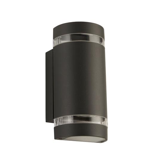 Searchlight Sheffield Outdoor 2Lt Wall Light - Grey, Glass & Polycarb