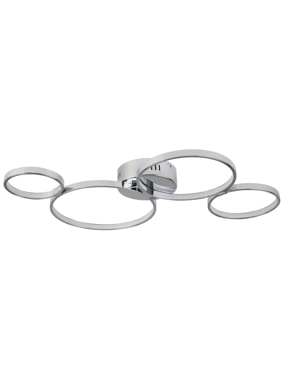 Searchlight Solexa 4Lt Ring Flush Chroom Metaal