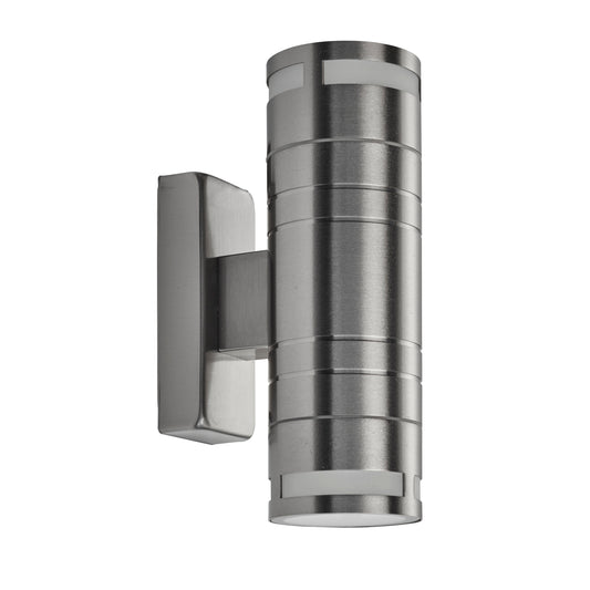 Searchlight Metro Outdoor Wall Light - Stainless Steel Metal & Glass