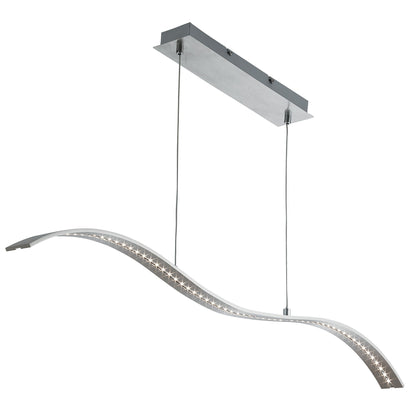 Searchlight Wing Bar Pendant - Satin Silver Metal