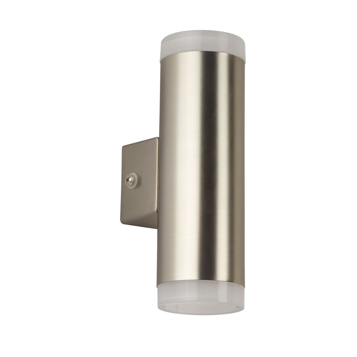 Searchlight Metro Buiten Wandlamp Satin Zilver Metaal & Glas