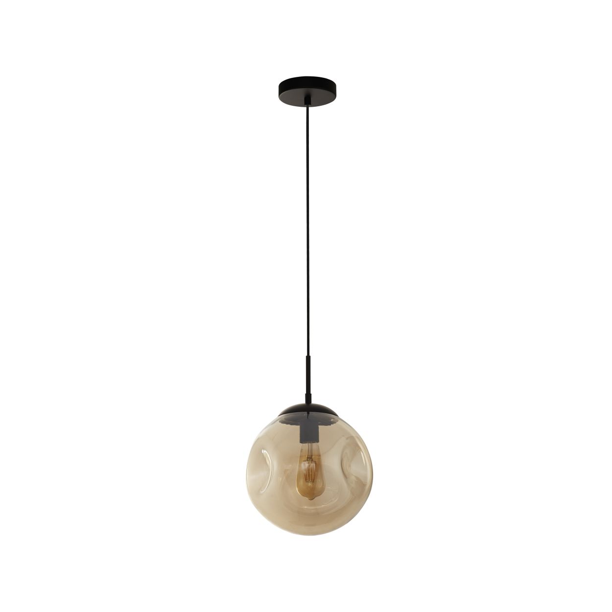 Searchlight Punch Hanglamp Zwart Metaal & Champagne Punched Glas