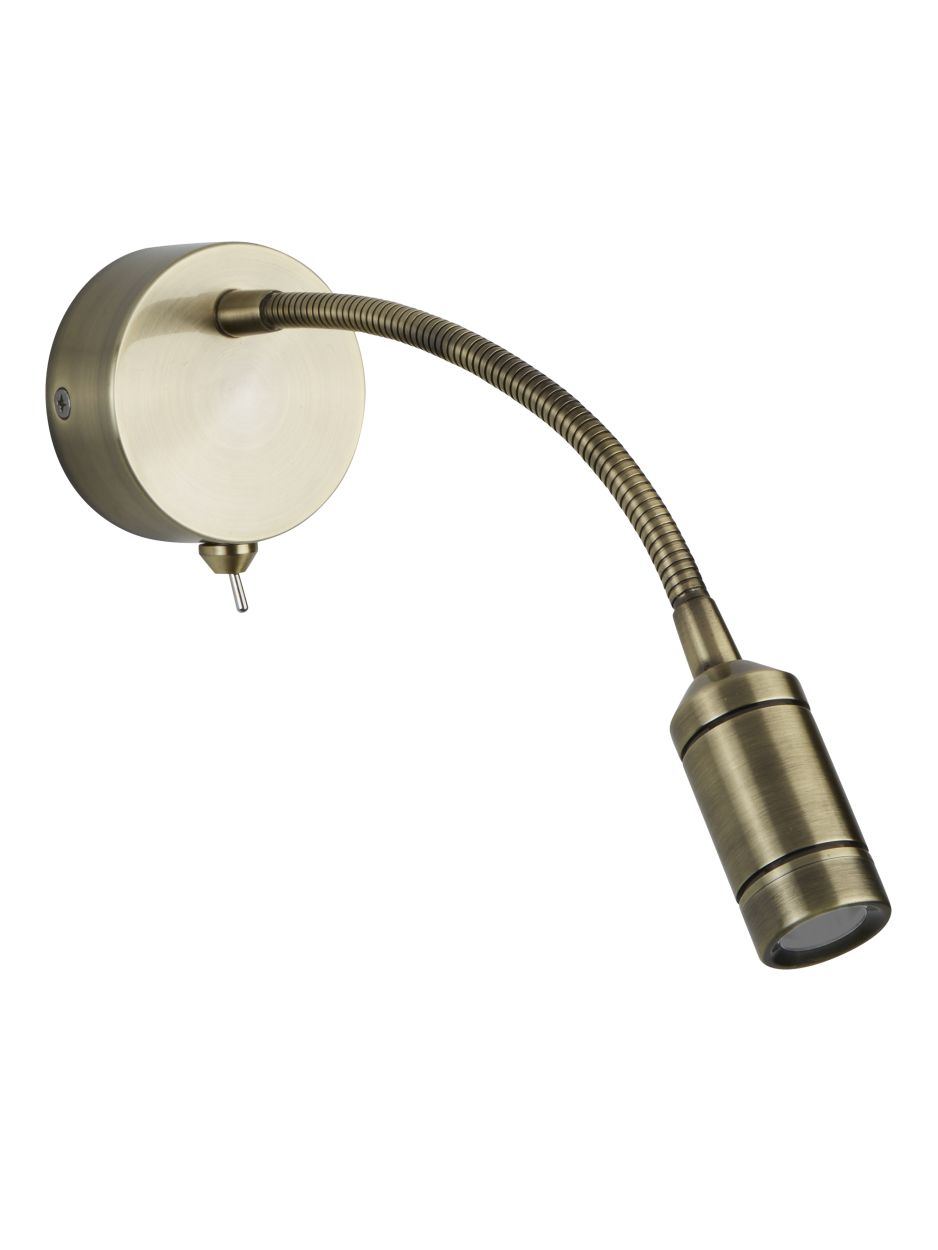Searchlight Flexy Wandlamp Antique Messing Metaal