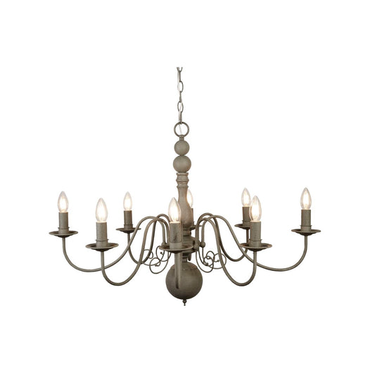 Searchlight Greythorne 8Lt Hanglamp Textured Grijs Metaal