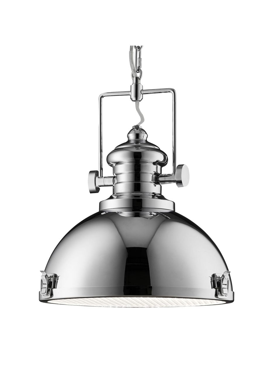 Searchlight Louisiana Hanglamp Chroom Metaal & Helder Lens