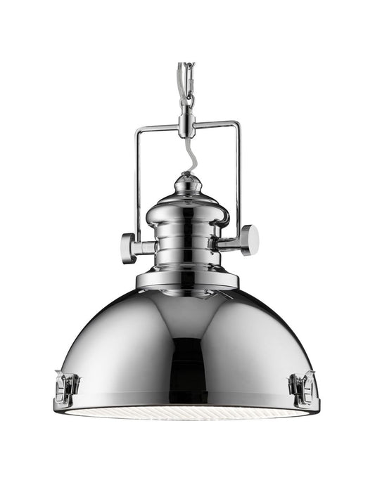 Searchlight Louisiana Hanglamp Chroom Metaal & Helder Lens