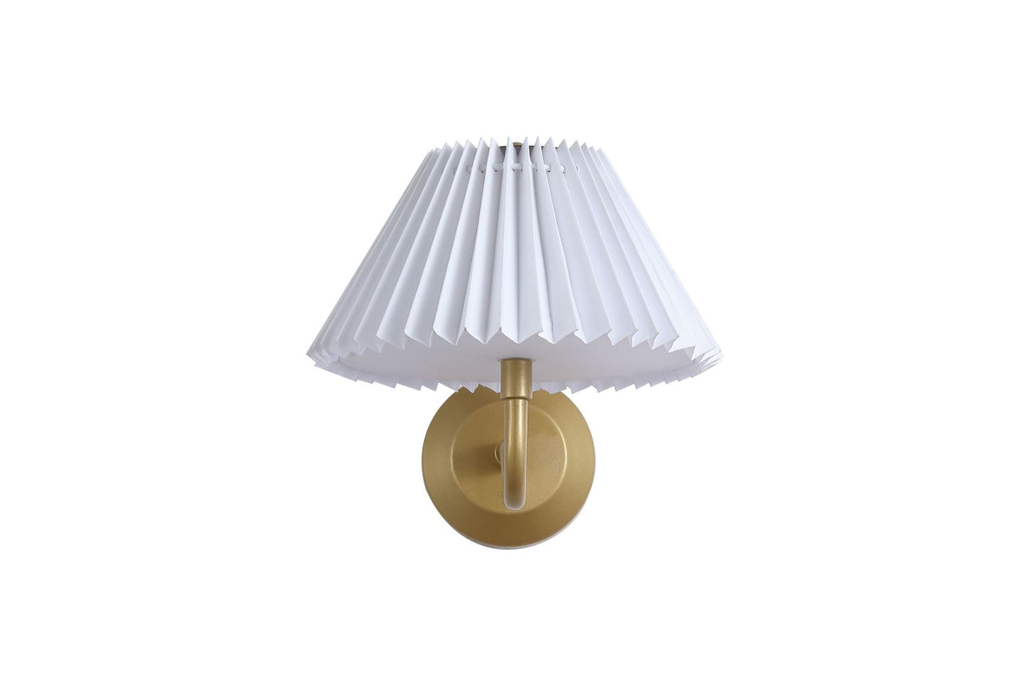 Searchlight Danish Oplaadbaar Wandlamp, Goud Metaal with Wit Pleate