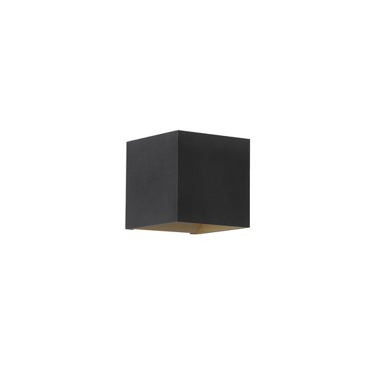 Searchlight Newton Vierkant Up&Down Wandlamp, G9, Zwart/Goud