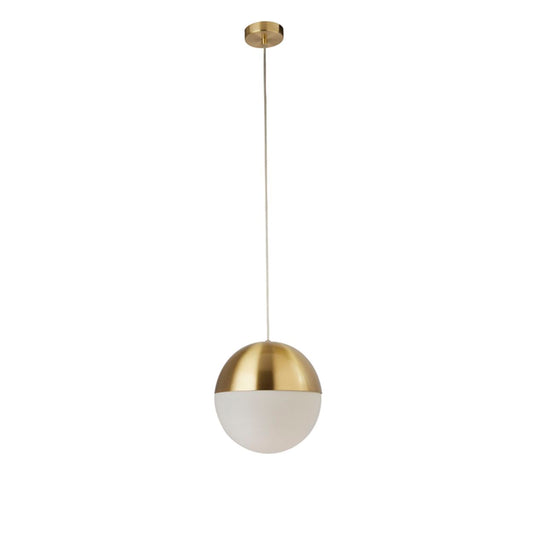 Searchlight Endor Hanglamp Satin Messing & Opal Glas