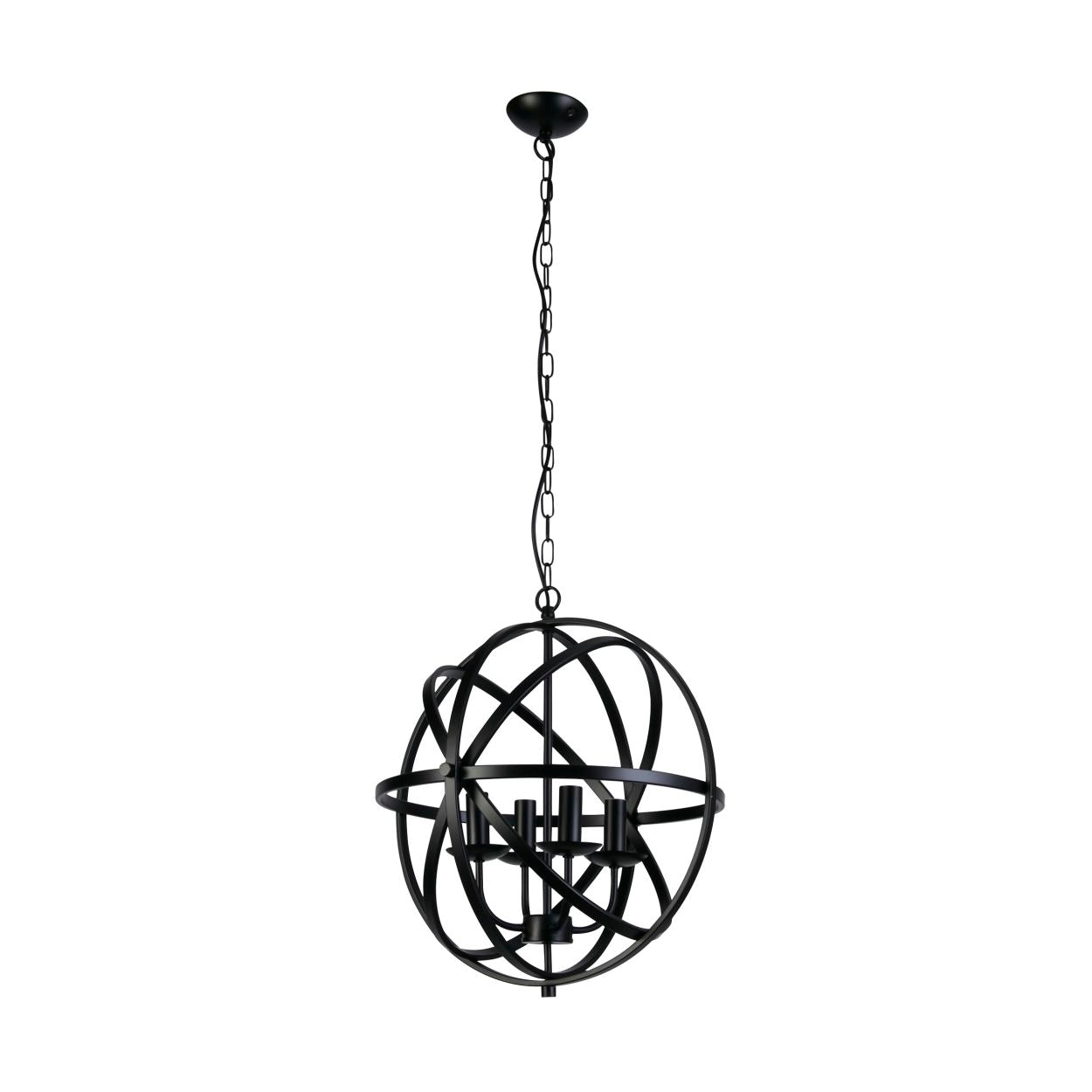 Searchlight Orbit 4Lt Hanglamp Zwart Metaal