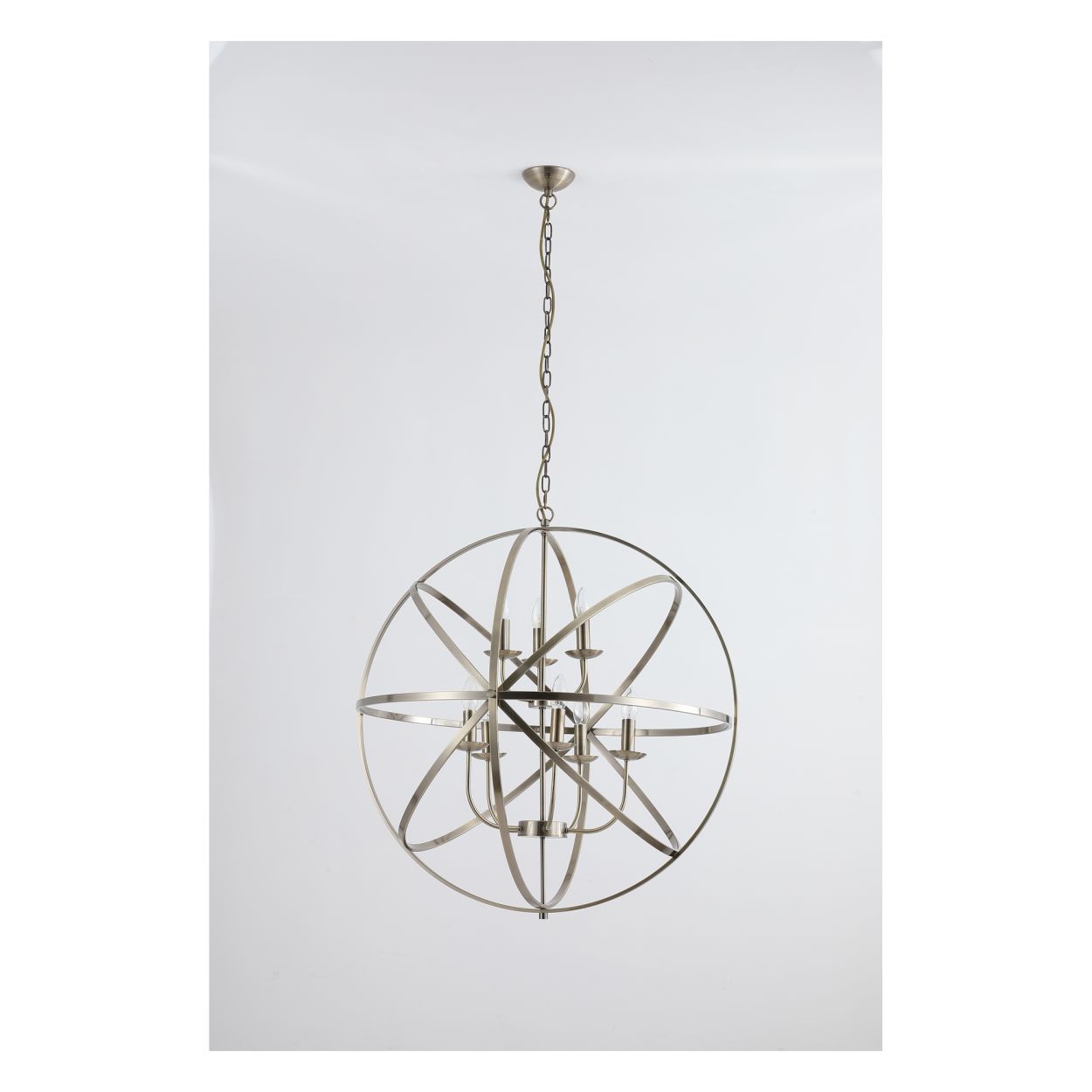 Searchlight Orbit 8Lt Hanglamp, Antique Messing Metaal