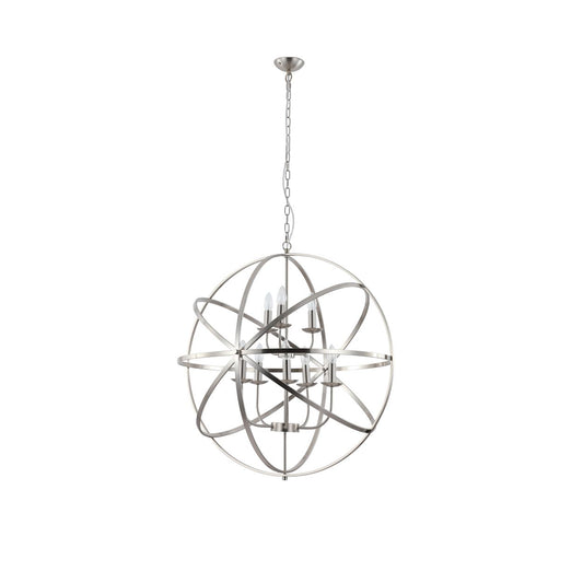 Searchlight Orbit 8Lt Hanglamp, Satin Zilver Metaal
