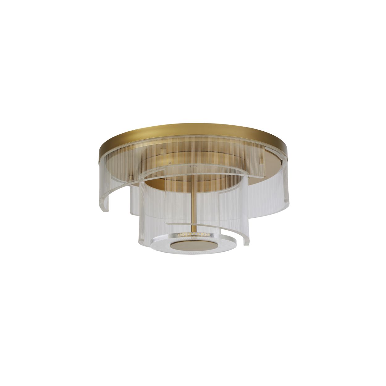 Searchlight Deco LED Flush, Goud Metaal and Helder Acryl