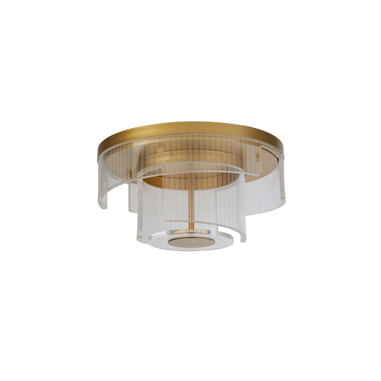 Searchlight Deco LED Flush, Goud Metaal and Helder Acryl