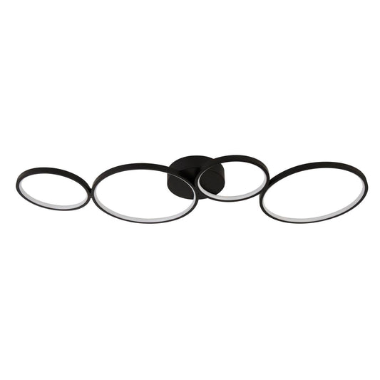 Searchlight Cirque 4Lt Ring Flush Zwart Metaal
