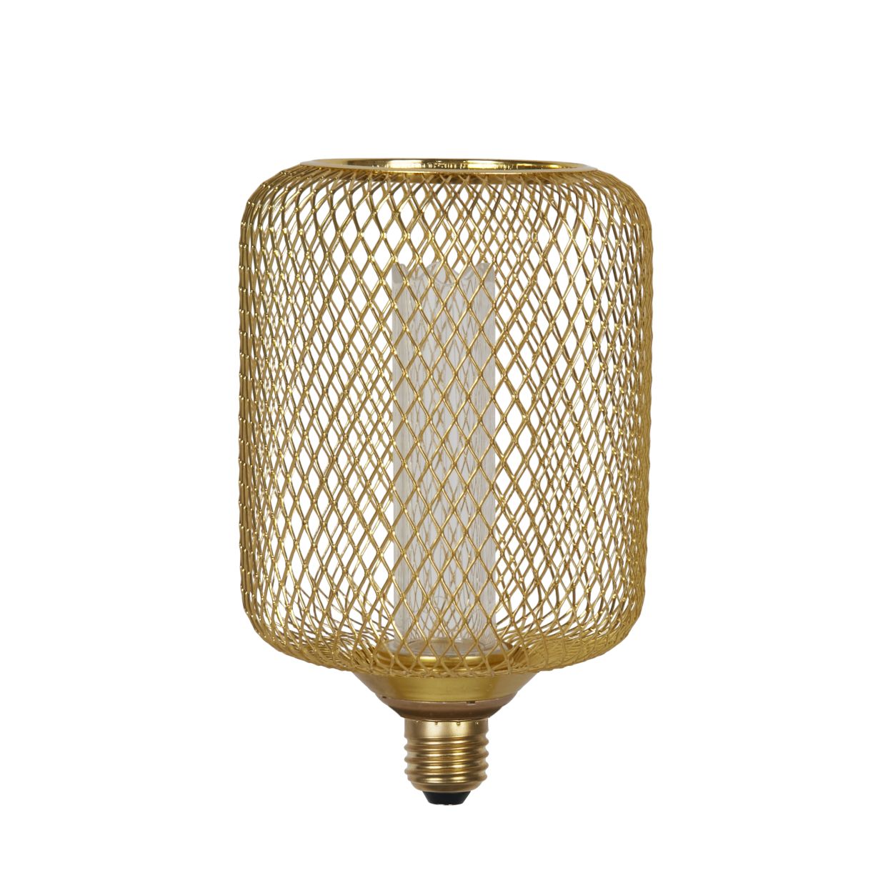Searchlight Wire Mesh Effect Drum Lamp Goud Metaal